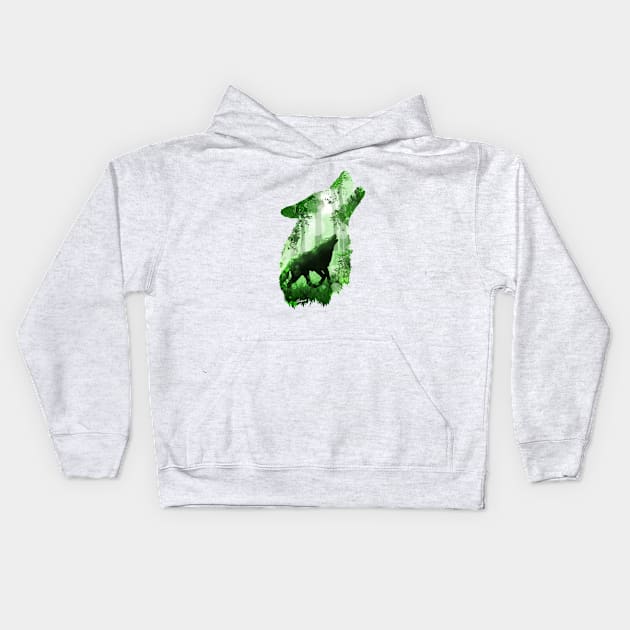 Evergreen Wolf Kids Hoodie by DVerissimo